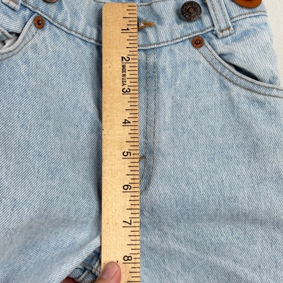 Vintage 80s Little Levis Suspender Jeans 5 Orange Tab Light Wash Retro Wedding - Picture 11 of 12